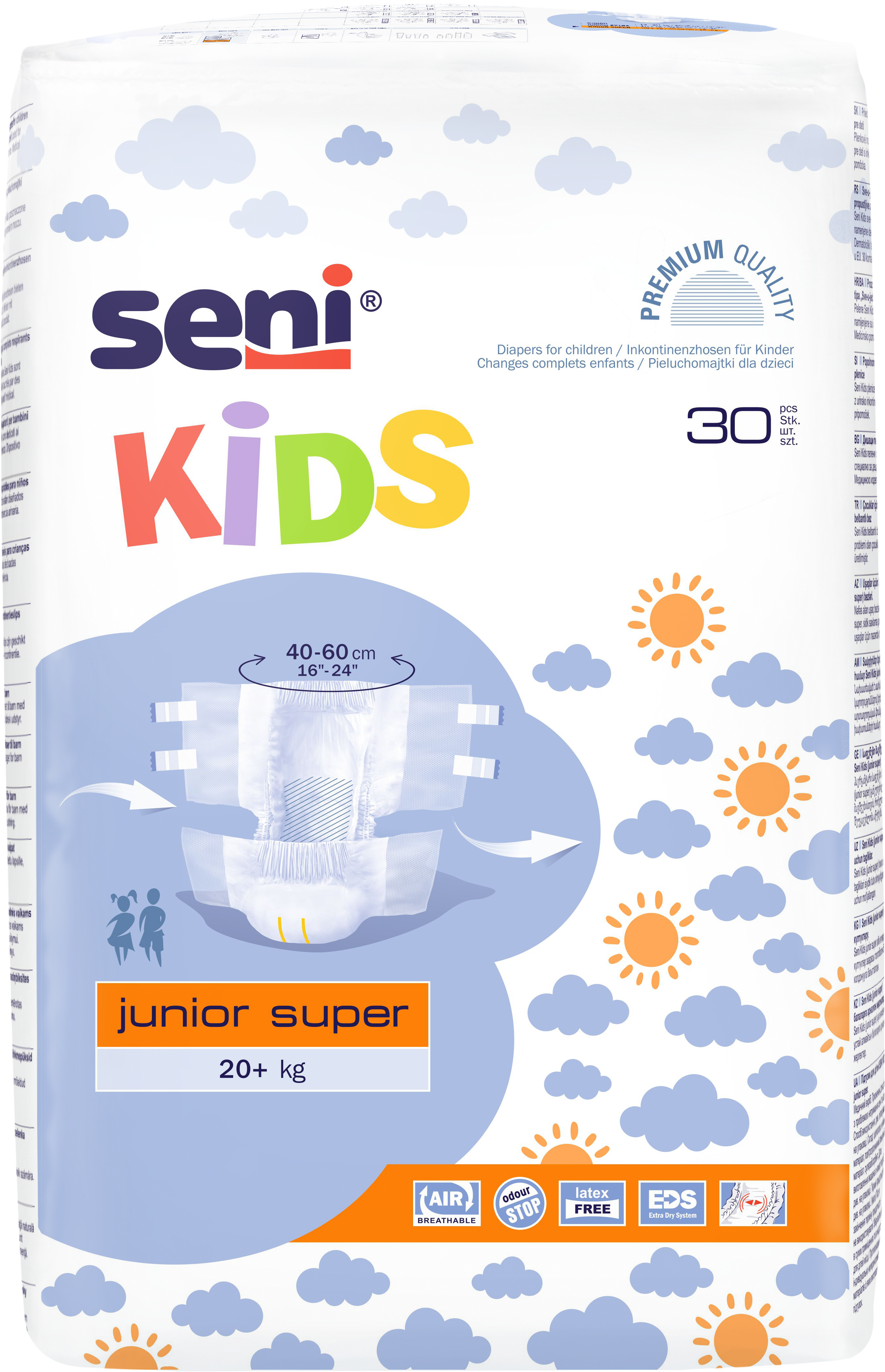 Seni Kids Junior Super - 30 Windeln für Kinder mit Harn- und Stuhlinkontinenz Seni Kids Junior Super - 30 Windeln für Kinder mit Harn- und Stuhlinkontinenz