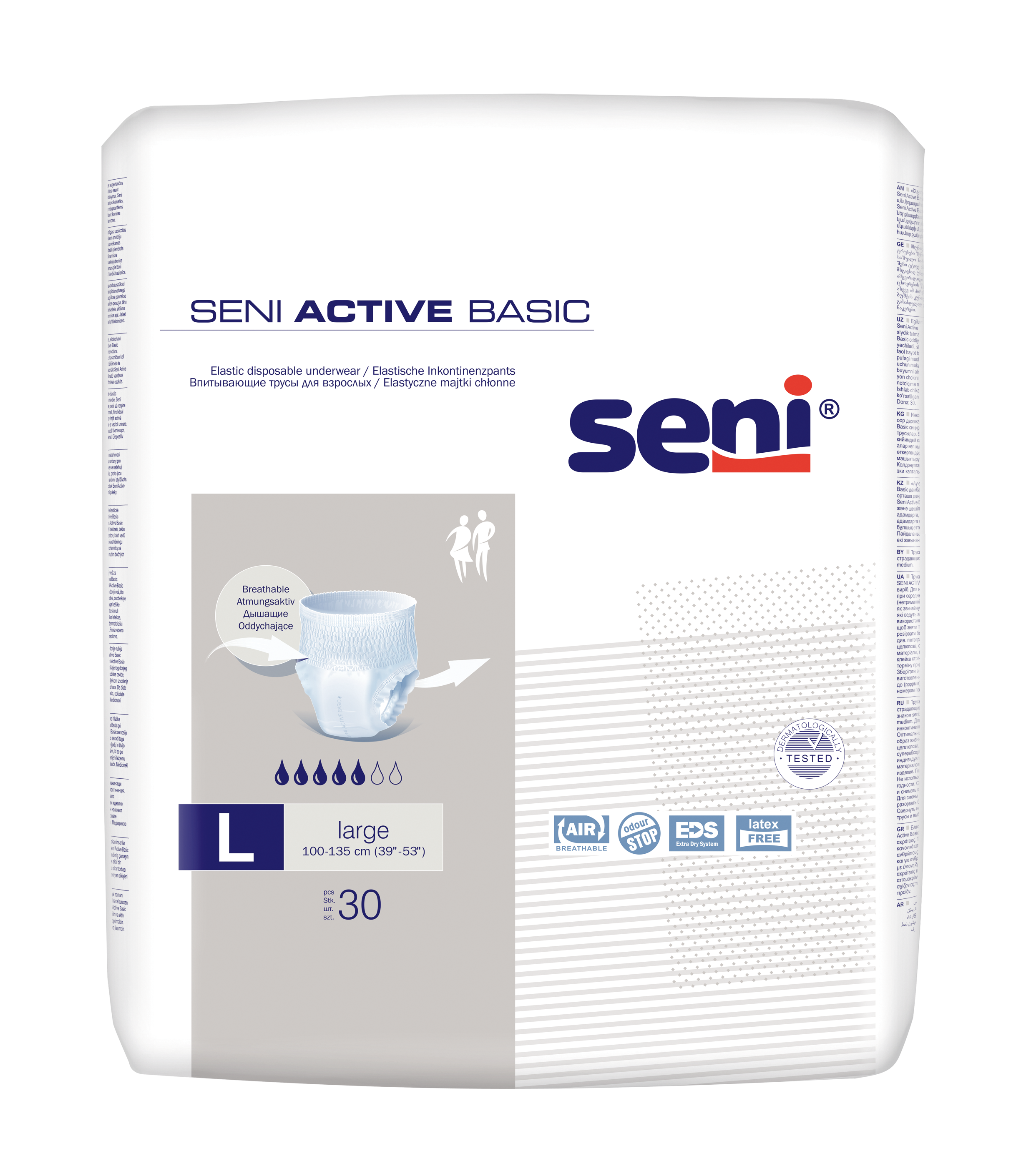 Seni Active Basic Large - 30 Pants für Männer und Frauen bei leichter bis mittlerer Harninkontinenz Seni Active Basic Large - 30 Pants für Männer und Frauen bei leichter bis mittlerer Harninkontinenz