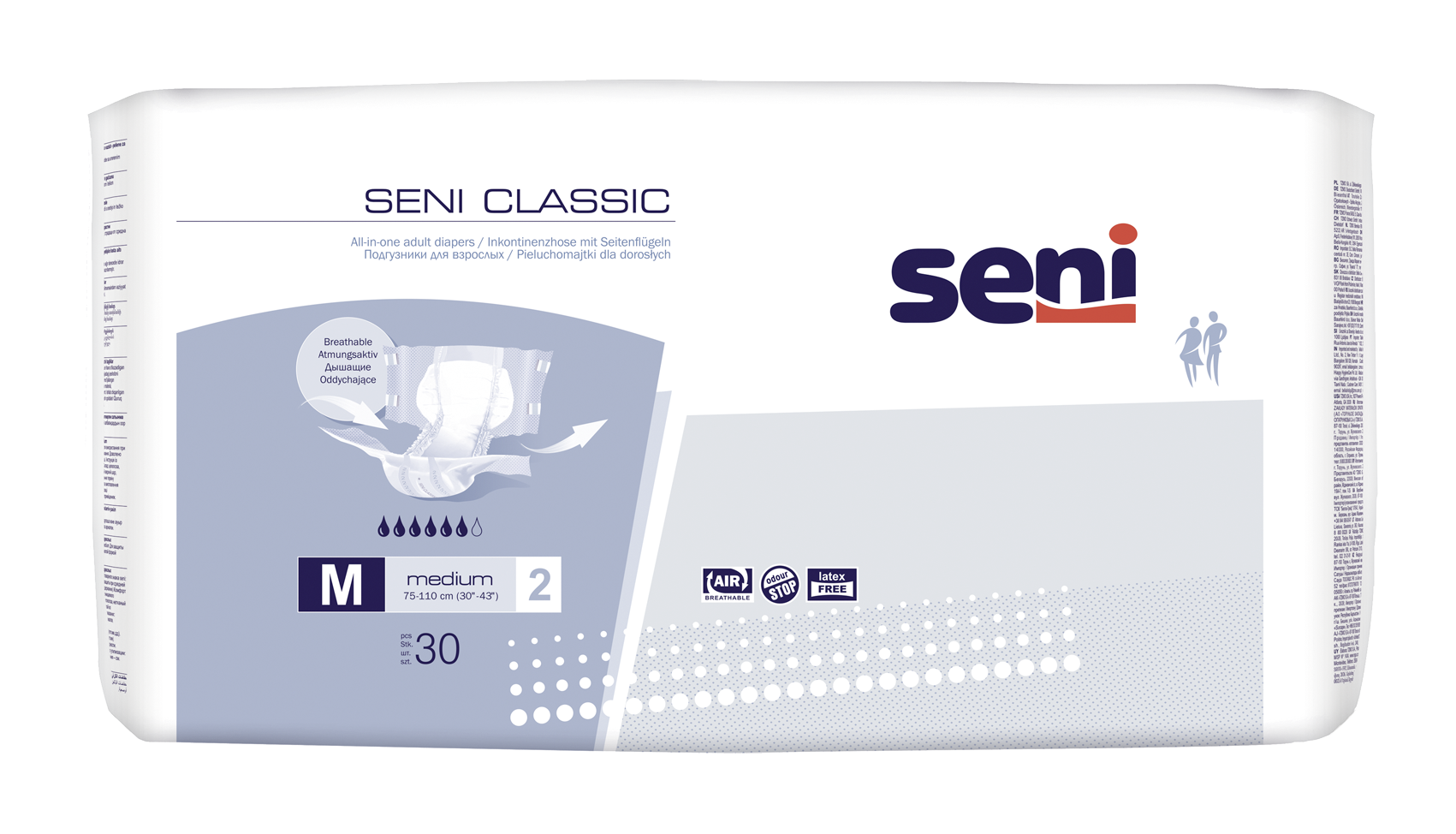 Seni Classic Medium - 30 Windeln bei mittlerer bis schwerer Harn- und Stuhlinkontinenz Seni Classic Medium - 30 Windeln bei mittlerer bis schwerer Harn- und Stuhlinkontinenz
